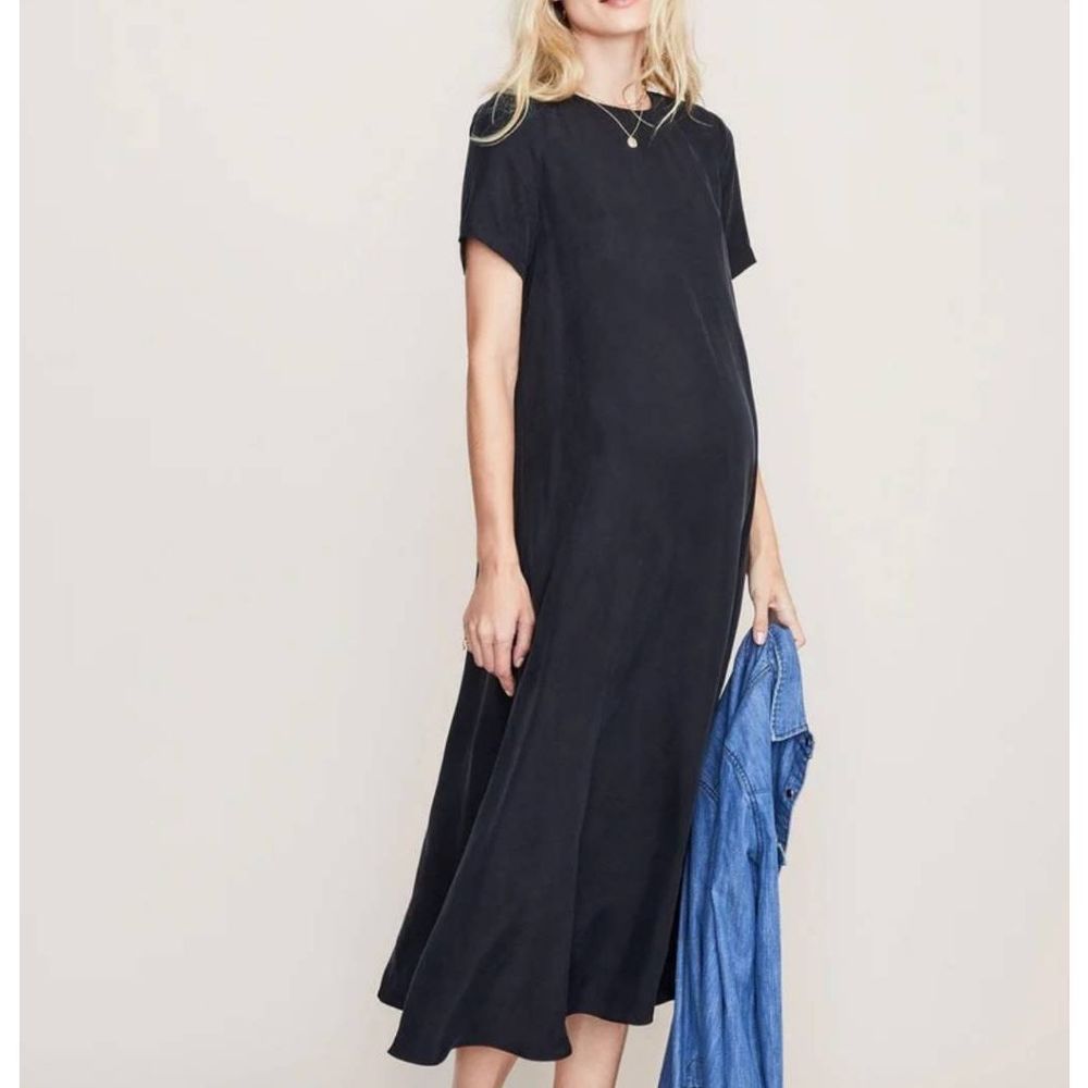 Hatch The James Maternity Midi  black Dress sz 4 (xl)